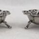 2 solid silver ashtrays, Brazil, 2 pieces of 1000 Reis 1859 + 1860.
