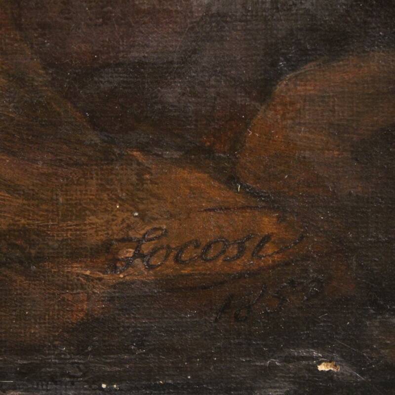 Italian painting signed by Focosi and dated 1852, *Moses Breaking the Table