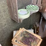 9 Dessert plates spring décor made in france Salins