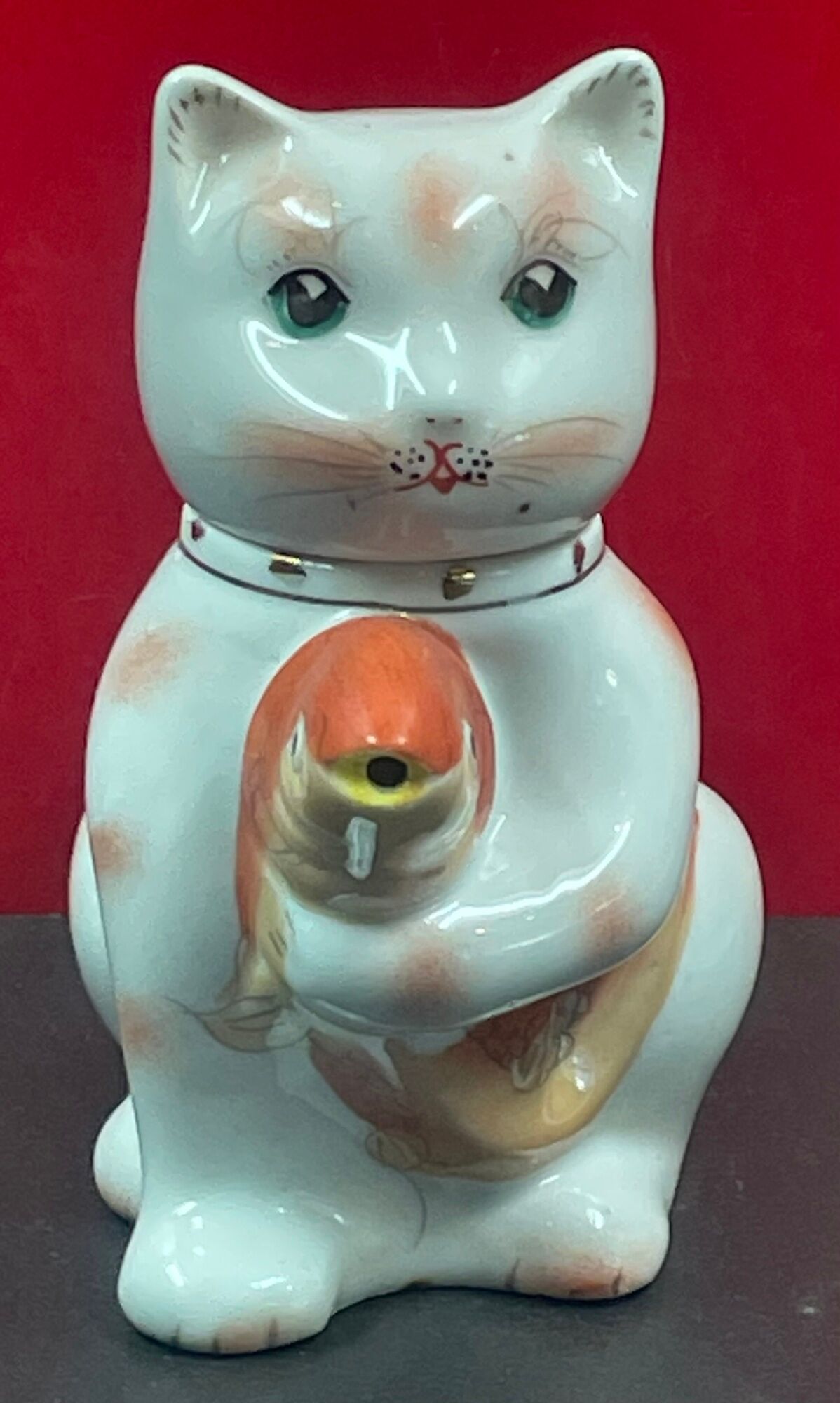 Teapot pouring zoomorphic cat chinese fish faience porcelain teapot cat