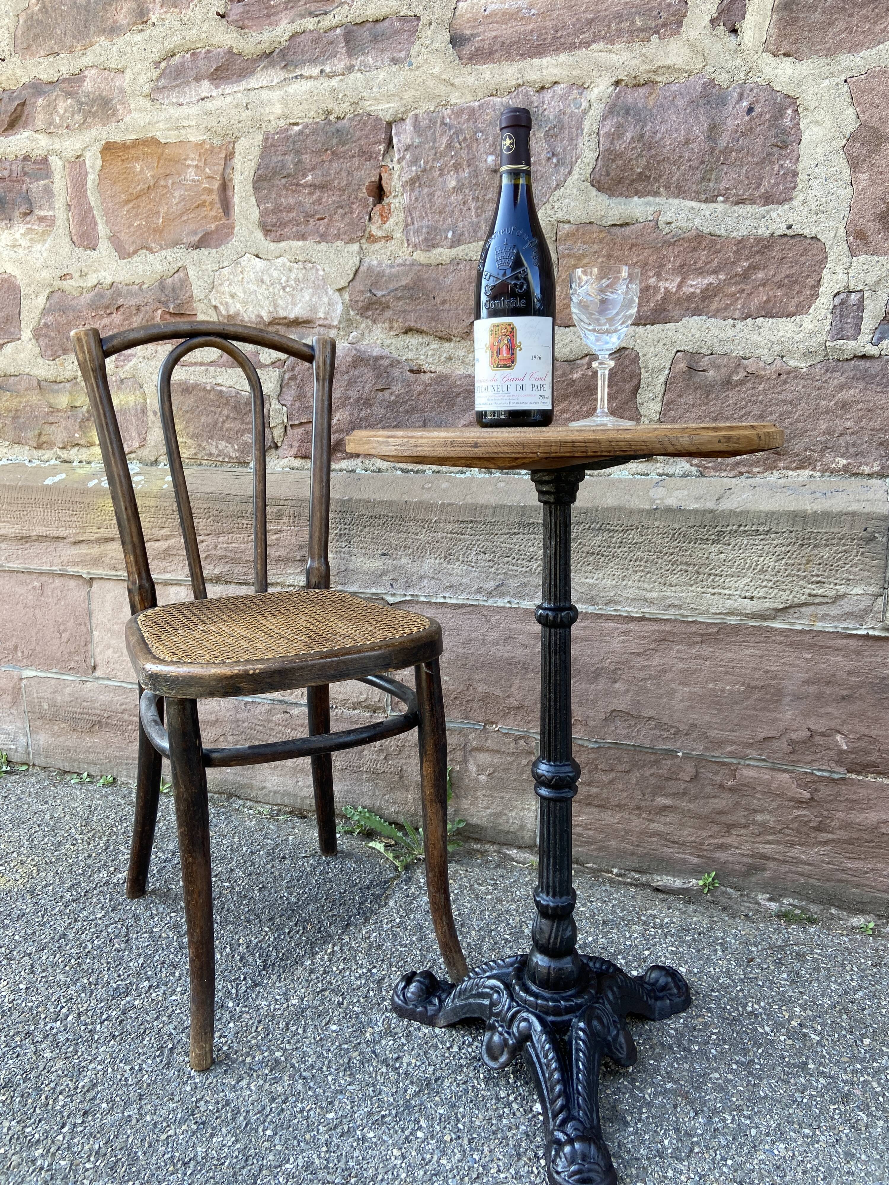 metal pedestal table, Art Deco garden bistro, Paris, 80s