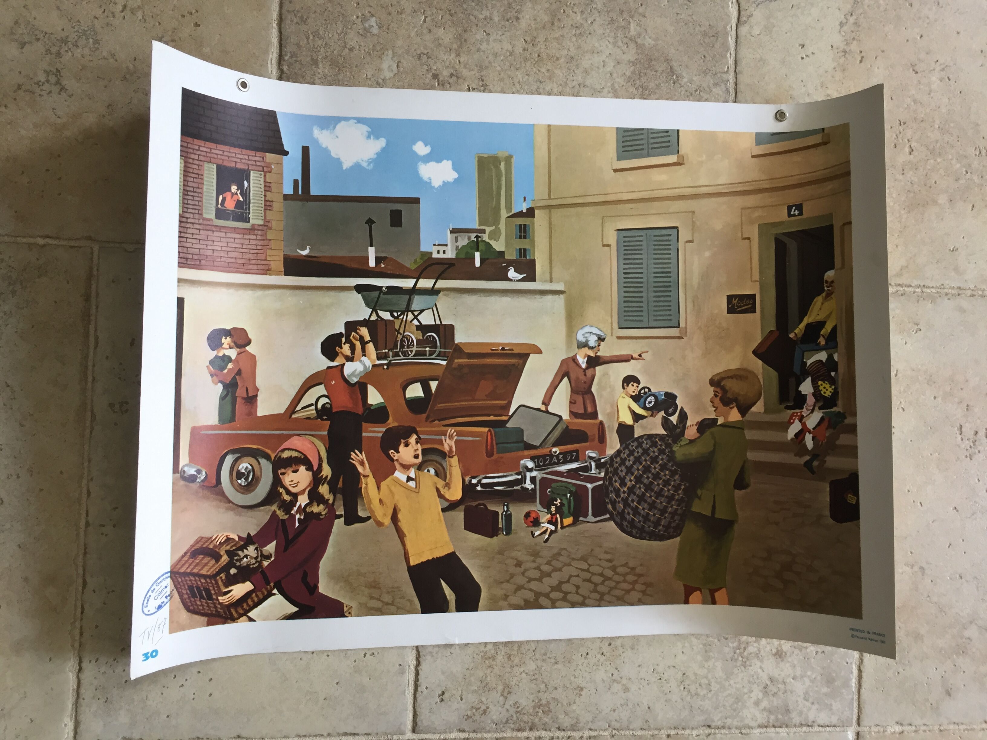 Nathan 1967 Educational School Poster Departure on Vacation