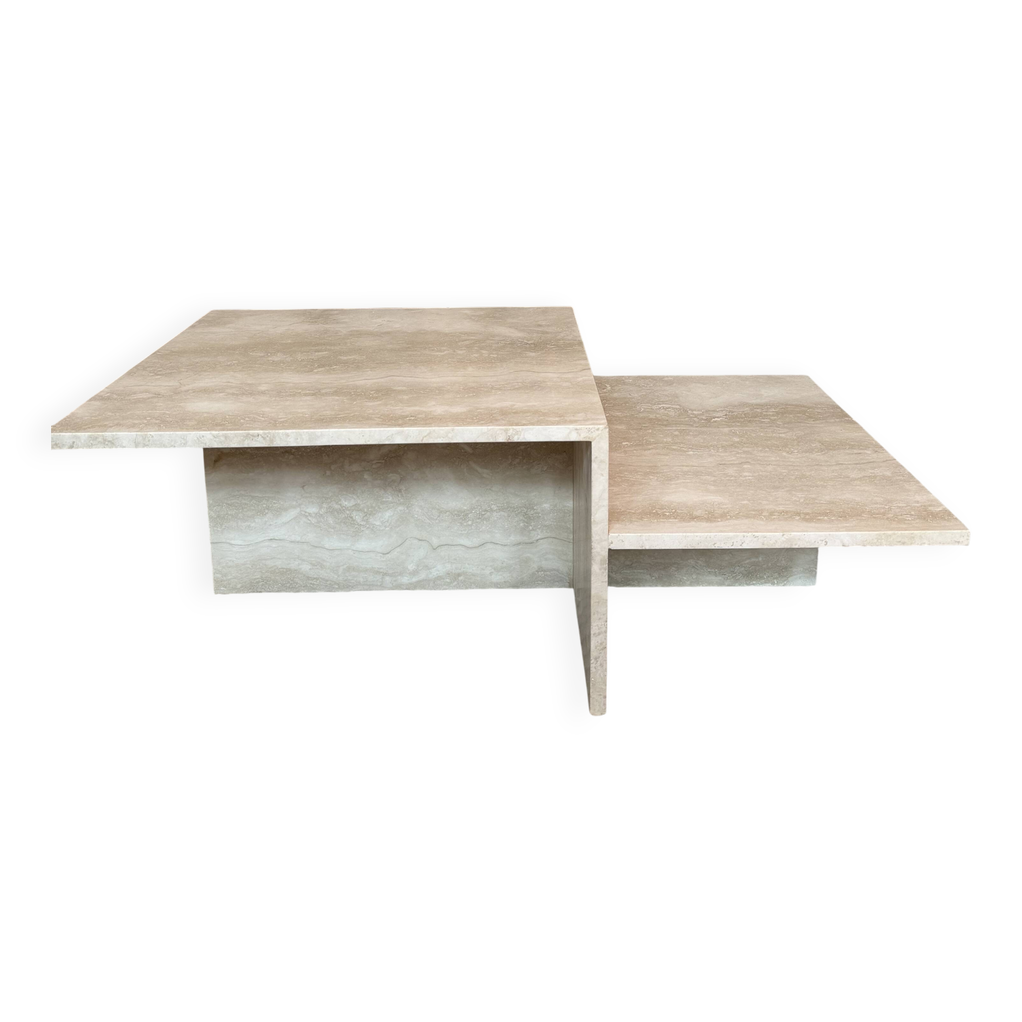 Coffee table in travertine
