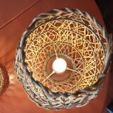 Pair of vintage rattan lamp