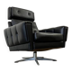 Vintage black armchair / chaise longue with star base