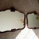 Pair of large antique Rococo style Louis XV mirrors in carved solid wood.