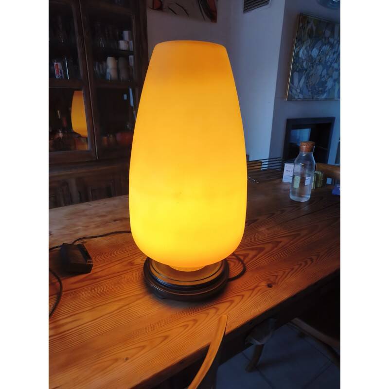 Lampe opaline saumon année 60
