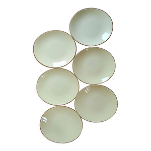 Lot de 6 assiettes plates jaunes