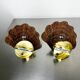 Pair of scalloped rattan wall sconces, 1980s, sourced in Spain