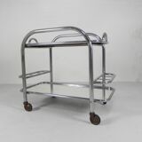 Art Deco serving trolley, chrome-plated, 1920s