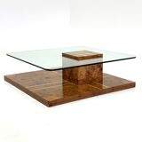 Table basse vintage de Smania en bois de ronce