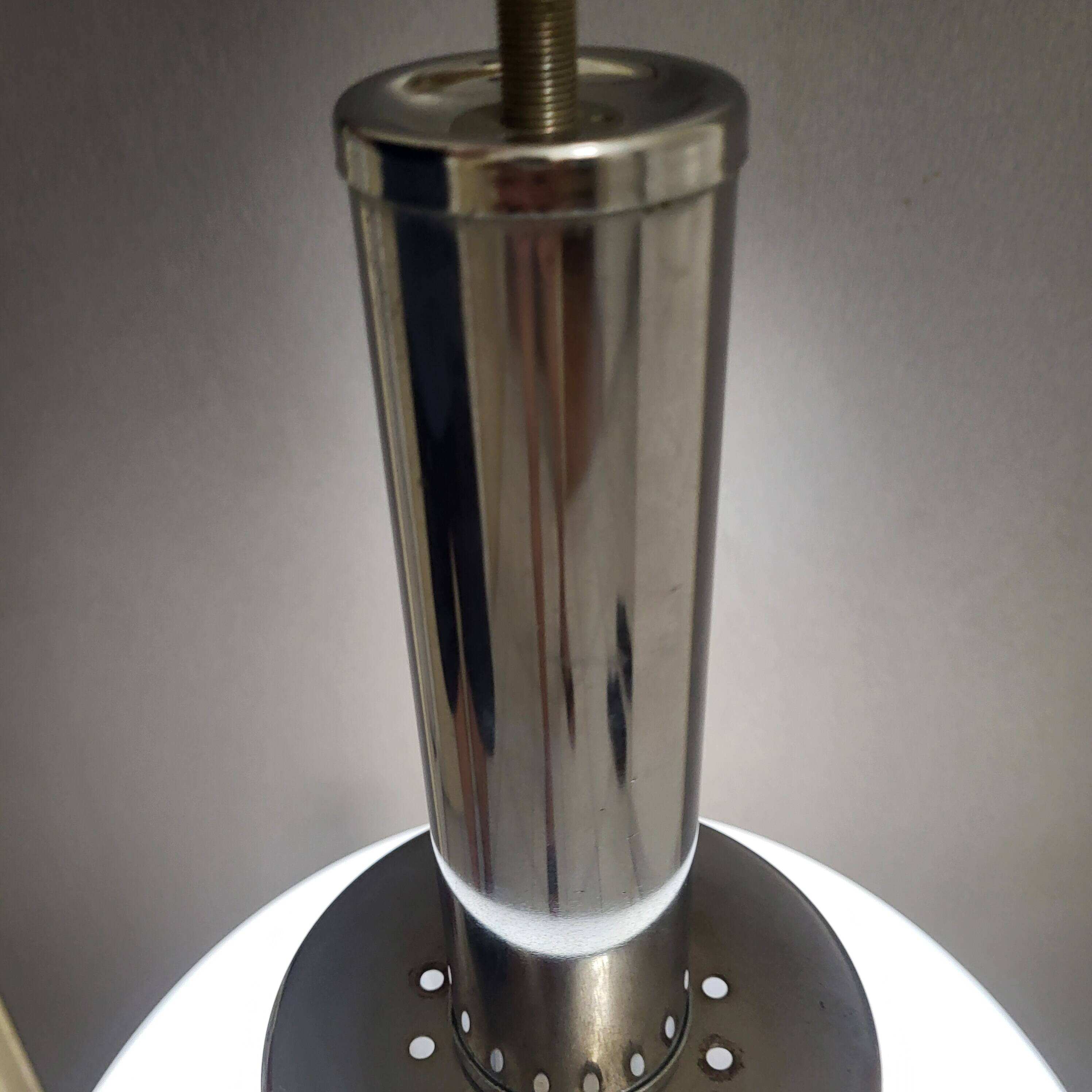 Space Age Chrome and Murano Glass Globe Lamp, Mazzega 1960-70