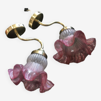 Pair of pink sconces