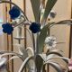 Antique florentine ceiling chandelier floral bouquet design 1970 decorative art sheet metal