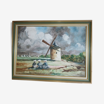 Watercolor painting Breton landscape