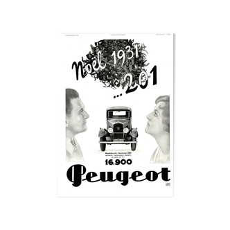 Vintage poster 30s Peugeot