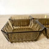 Smoked glass raviers 70s