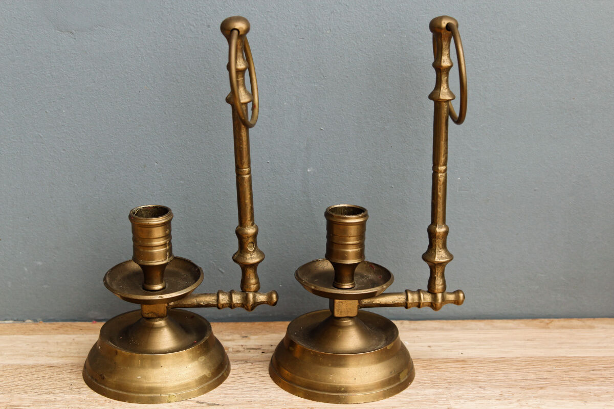 Pair of brass candlesticks