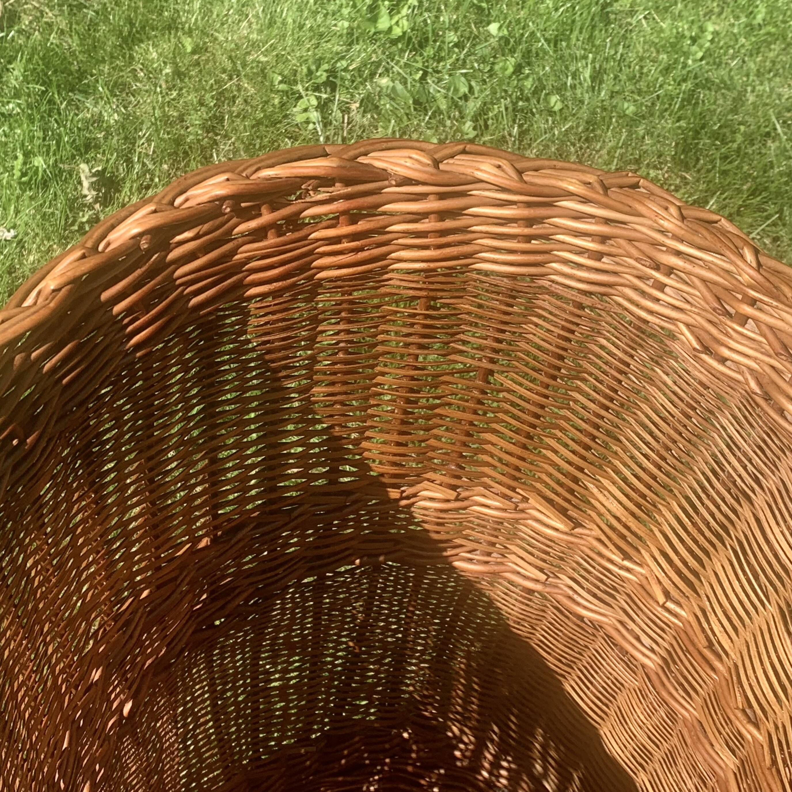 Vintage wicker laundry basket