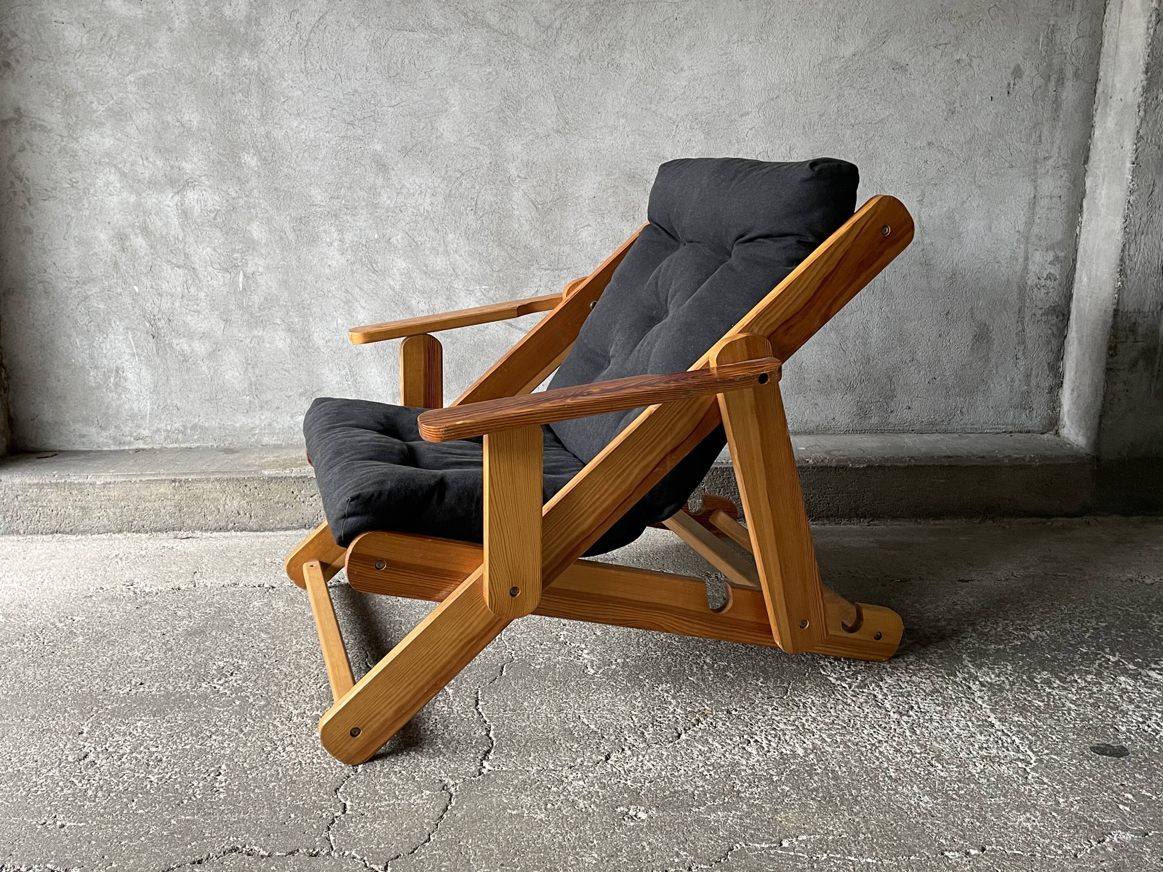 Fauteuil scandinave inclinable et pliable par Gillis Lundgren, 1970s
