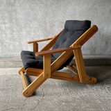 Scandinavian reclining and foldable chair by Gillis Lundgren, 1970s