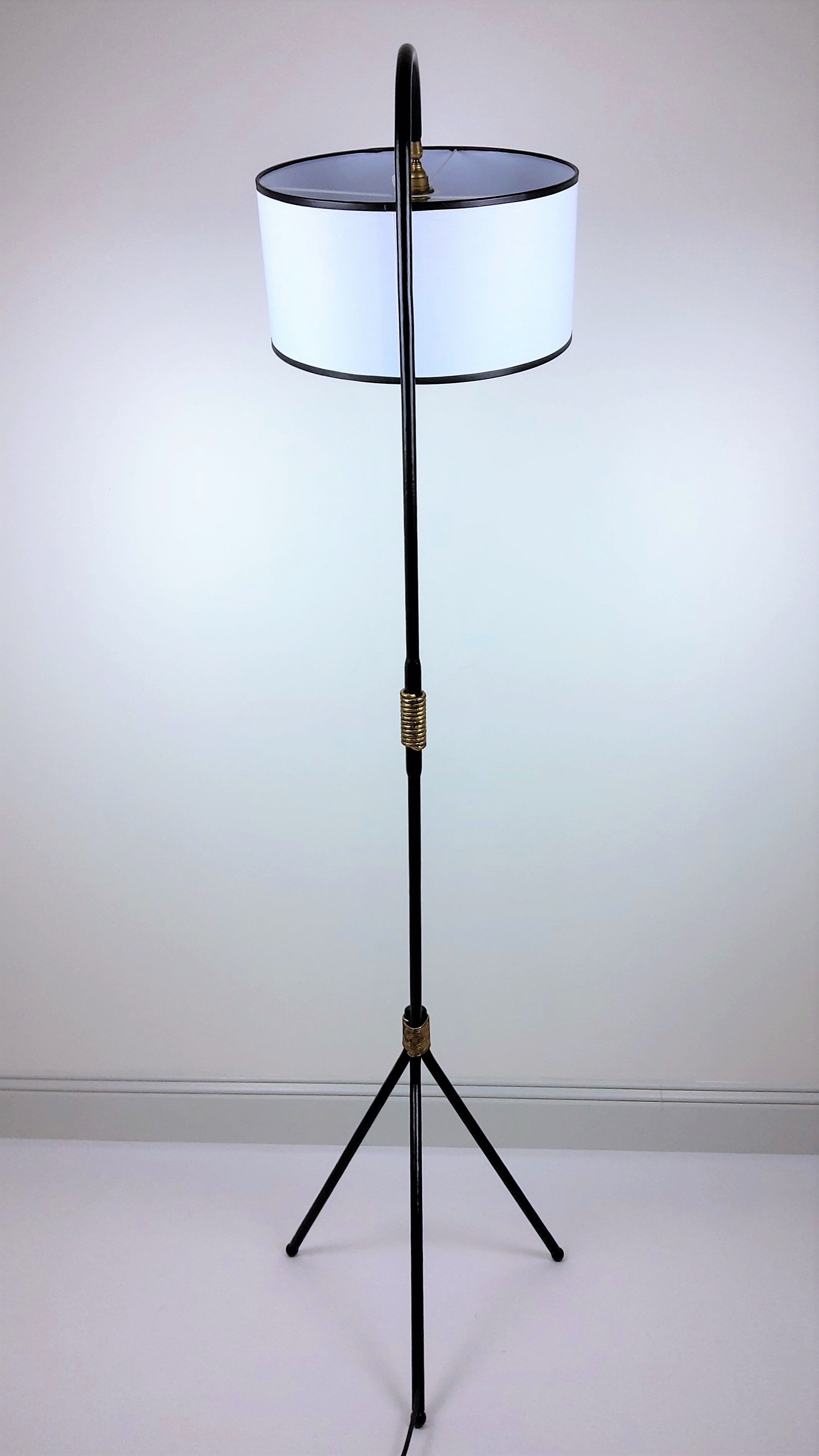 Vintage black metal lamp 1950