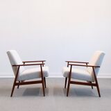 Mid-Century Ivory Boucle Armchairs by Henryk Lis, 1967