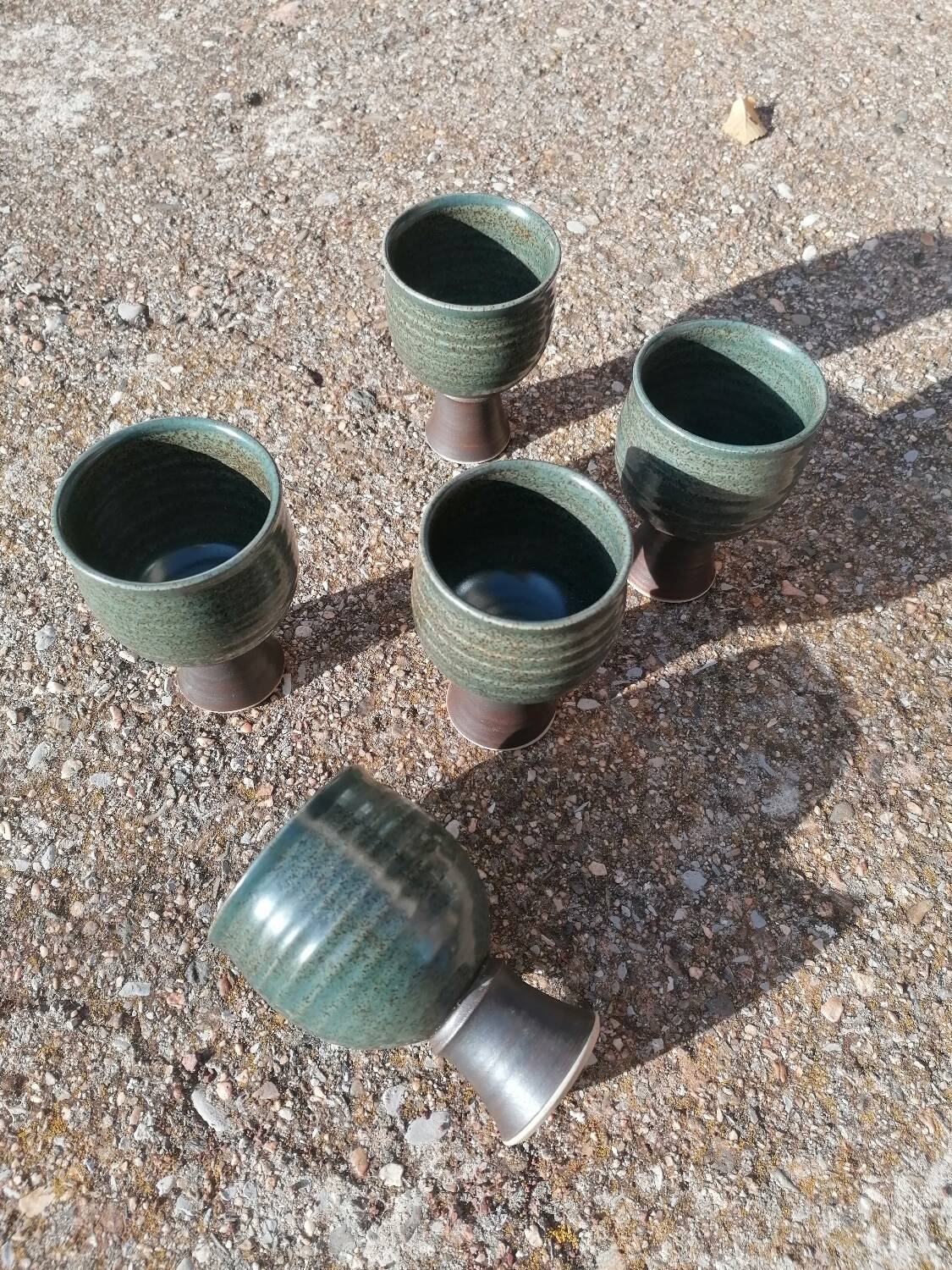 Original signed stoneware tumbler cups.