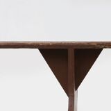 Mid-century rustic bench in brown painted wood, France ca. 1890