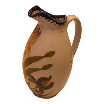 Pot  faience charolles  fleurs