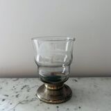 Antique glass with silver-plated metal base
