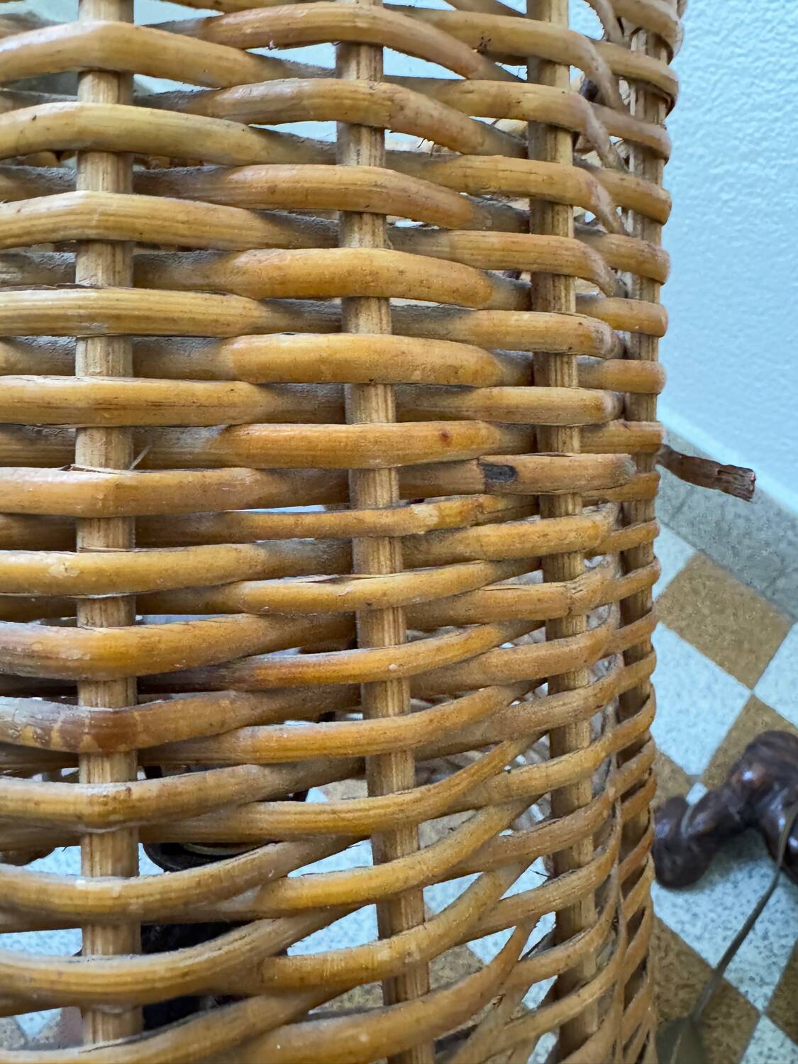 60s vine and rattan lamps (X2)
