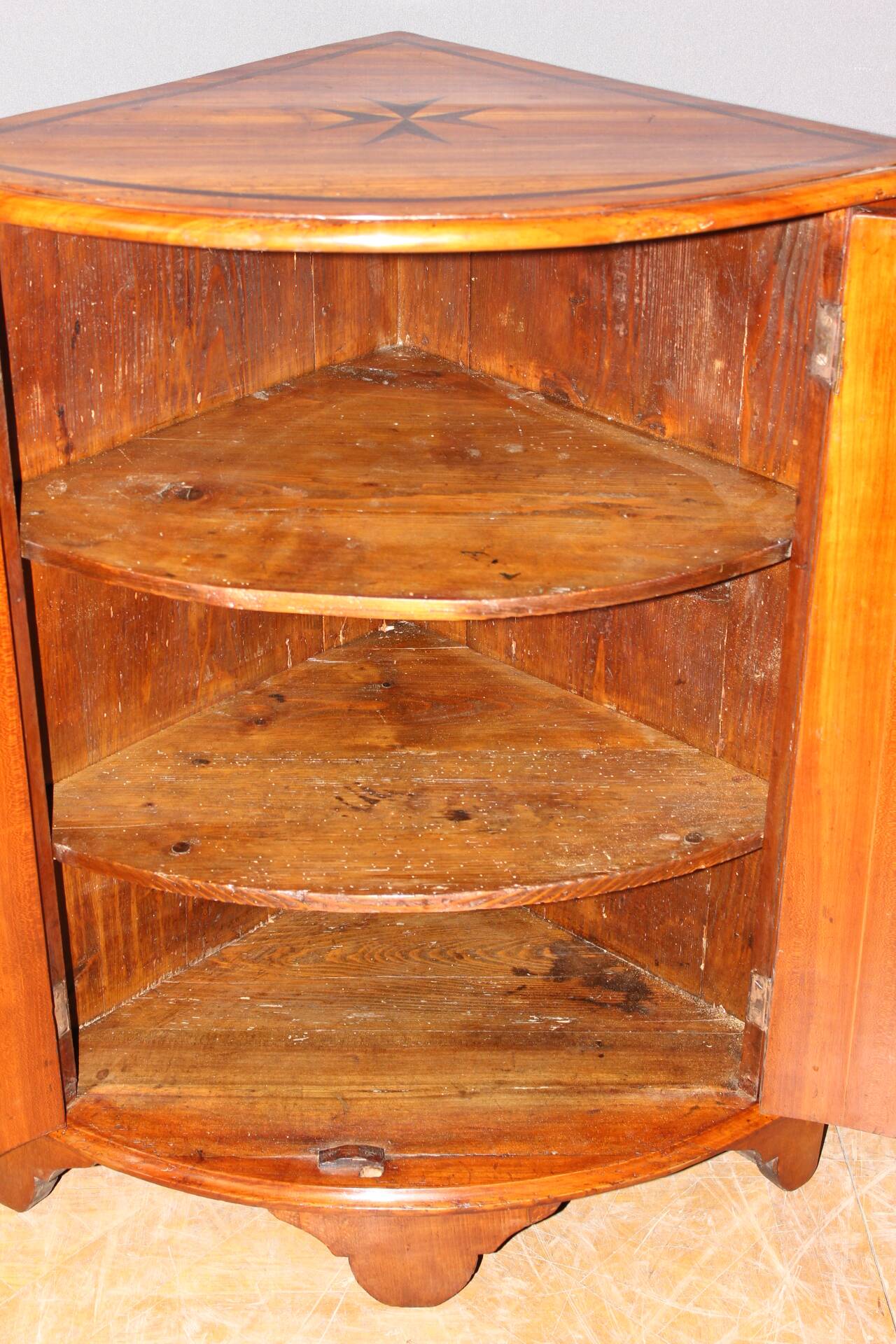 Louis XV corner cupboard with Maltese cross 18th century