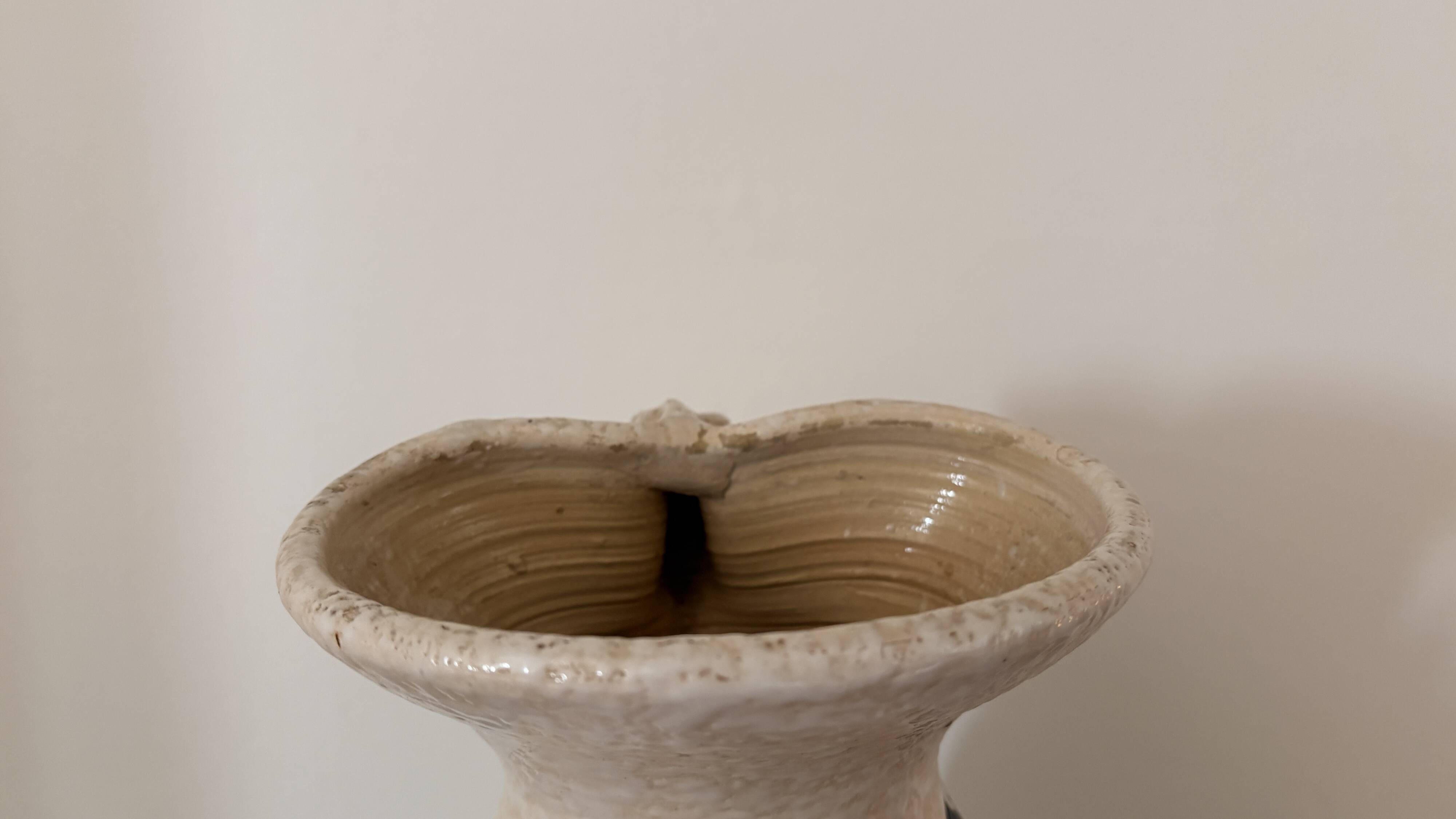 Glazed terracotta pitcher from the 1950s.