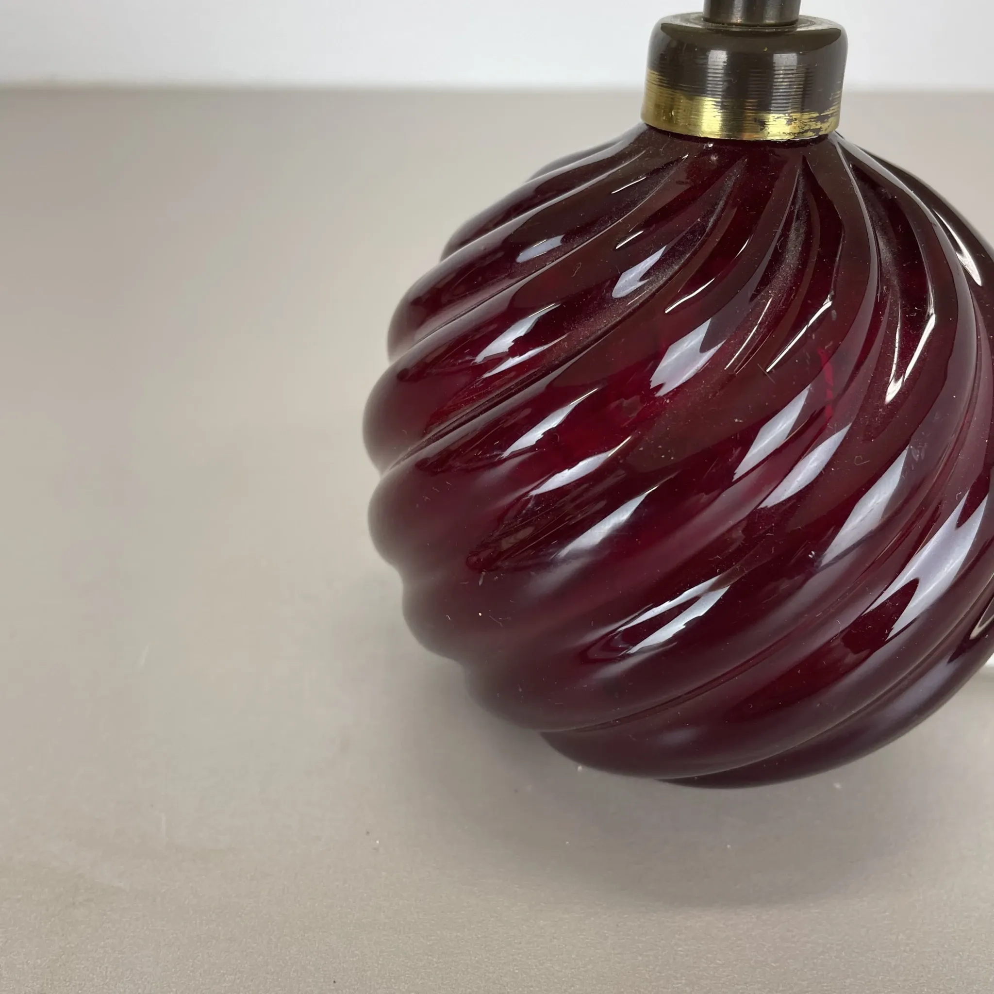 Unique Table Lamp Base made of Murano Glass with Red Ball, Barovier & Toso (attributed), Italy, 1960s
