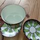 Antique cup and two saucers – Art Deco geometric design