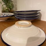 Service of 6 ethnic fish pattern soup plates
