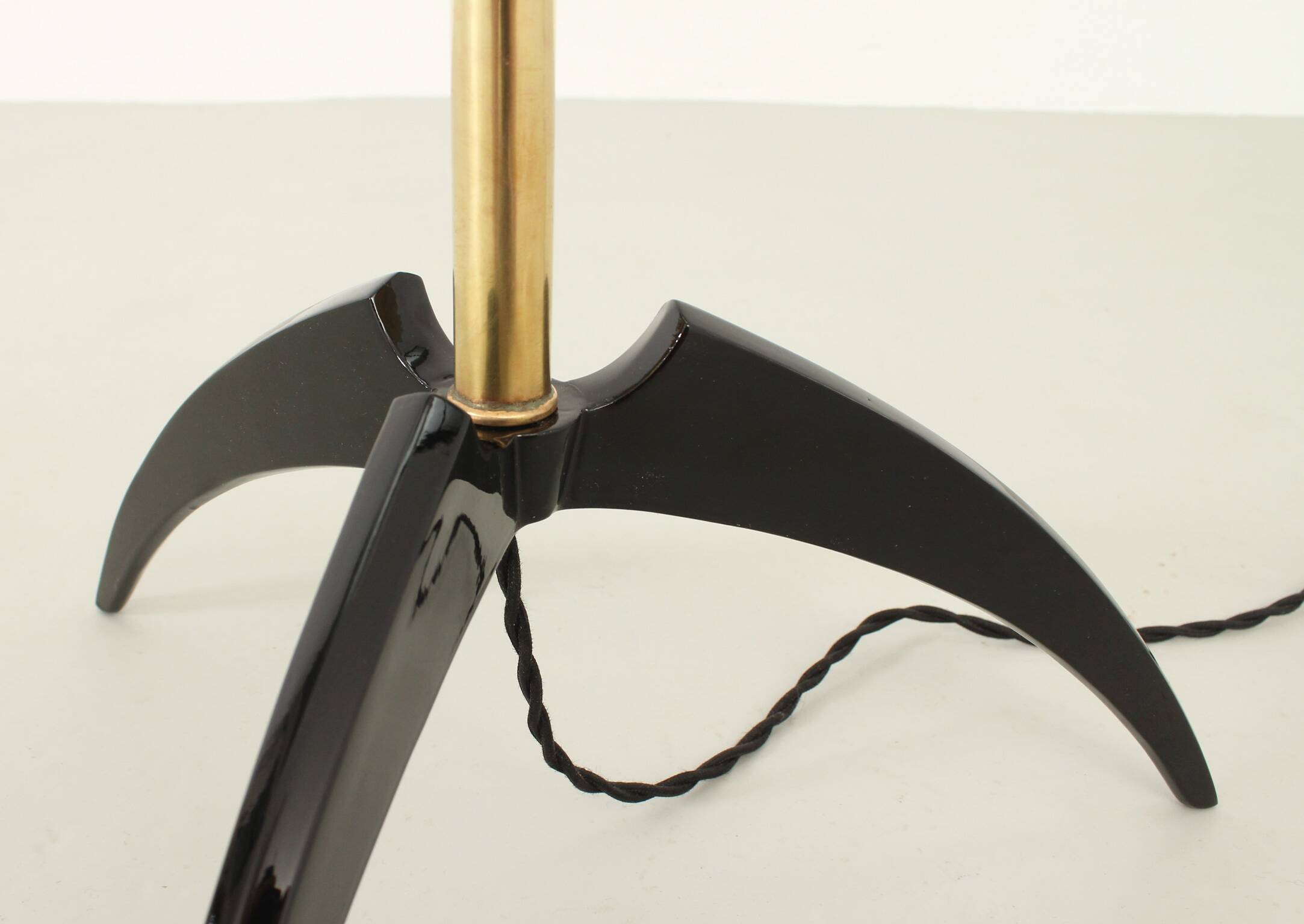 Brass and lacquered metal floor lamp, Spain, 1950s