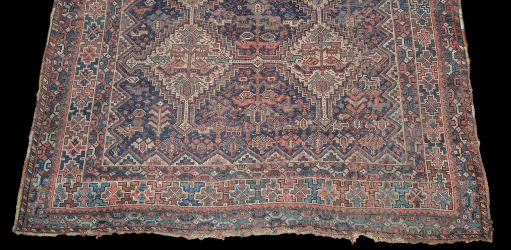 Persian Carpet Shiraz, Khamseh Nomad Tribes, 172x198cm - late 19th Century