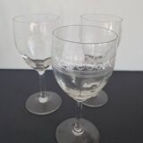 3 old guilloche glasses from the 20s