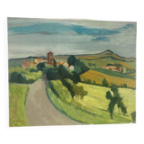 Landscape from 1981 signed Louise Claeysen