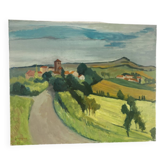 Paysage de 1981 signé Louise Claeysen