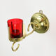 Vintage Brass & Glass Wall Candle Holder