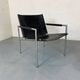 Fauteuil de salon moderne en cuir noir par Martin Visser pour T Spectrum, années 1960