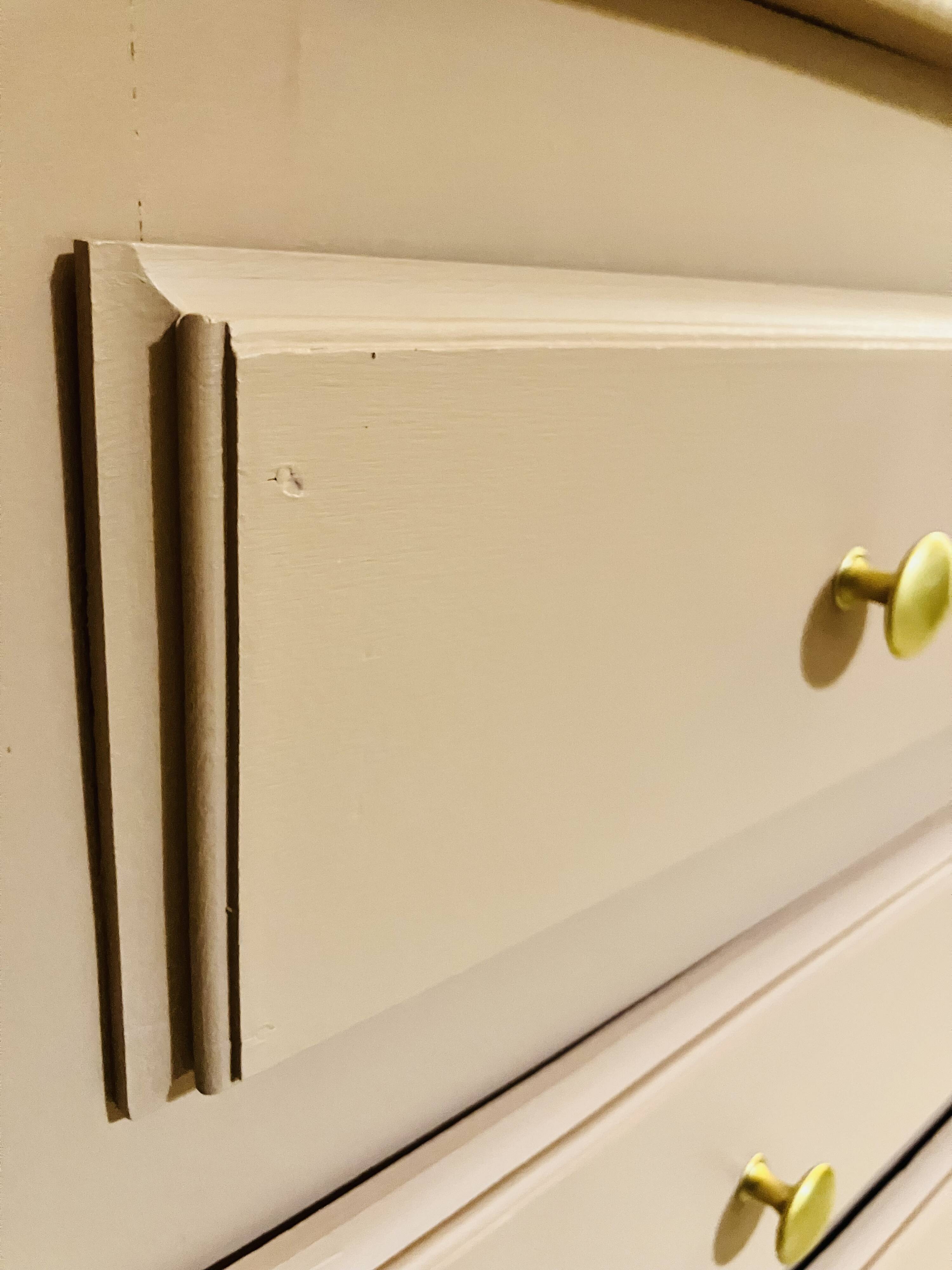 Antique pink wooden chest of drawers