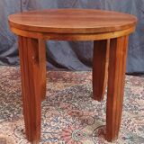 Guéridon table d'appoint Art Déco en noyer massif