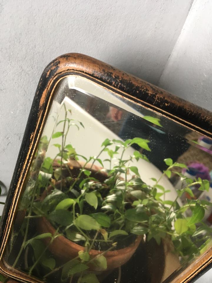 Former barber beveled mirror 23,5x16cm