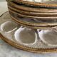 Set of 6 plates and 1 large oyster dish. Saint Clément.
