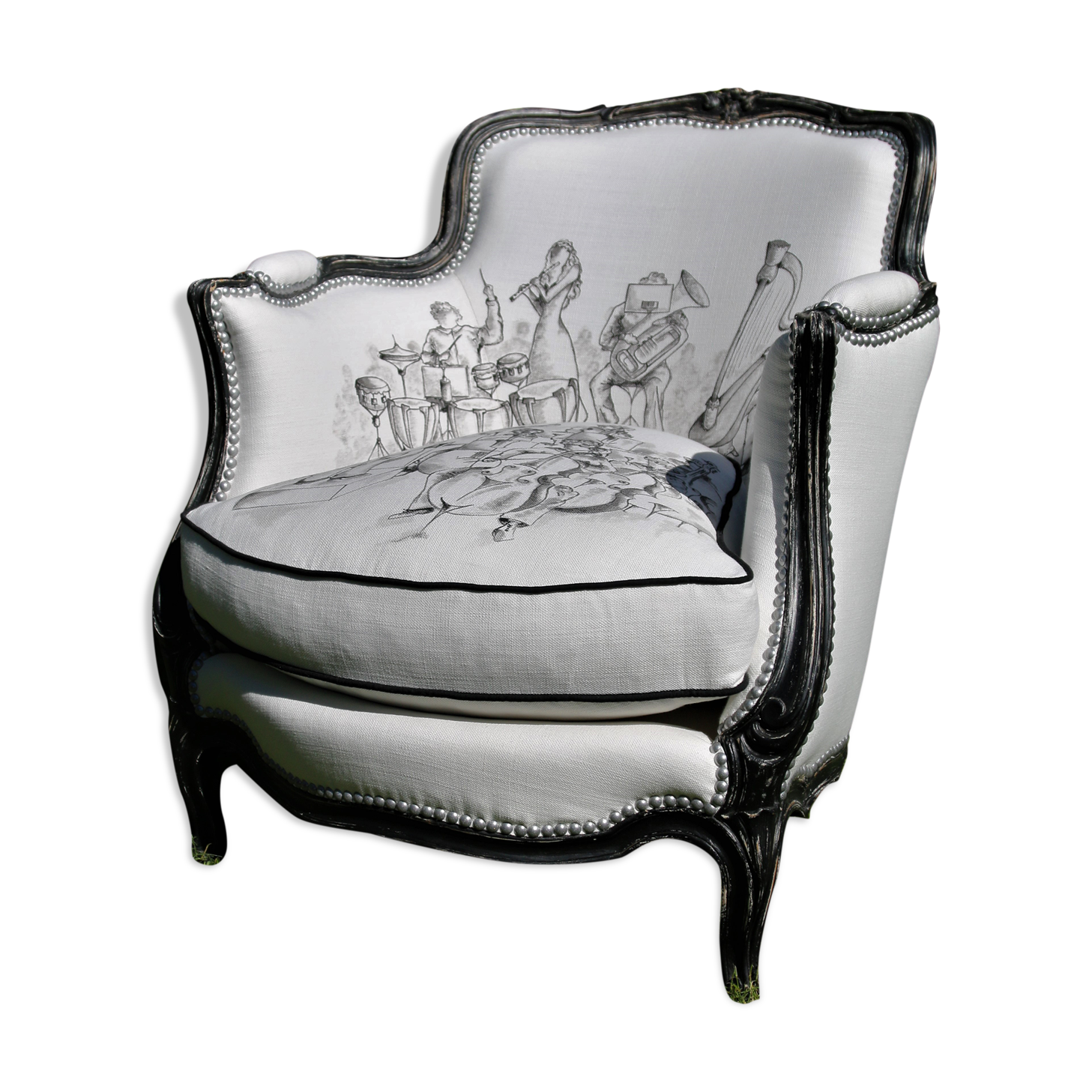 Louis XV style bergère revamped