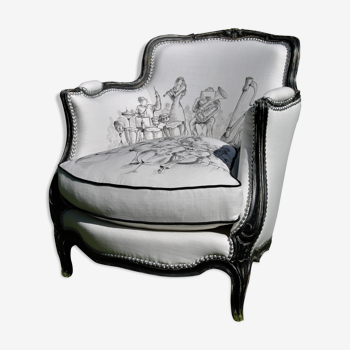 Louis XV style bergère revamped